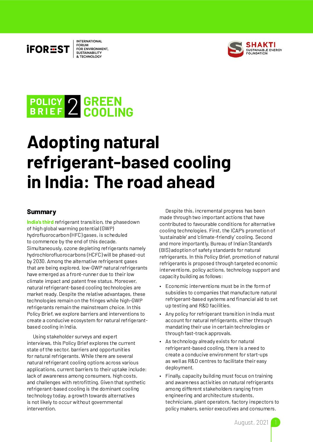 Adopting natural refrigerant-based cooling in India The road ahead