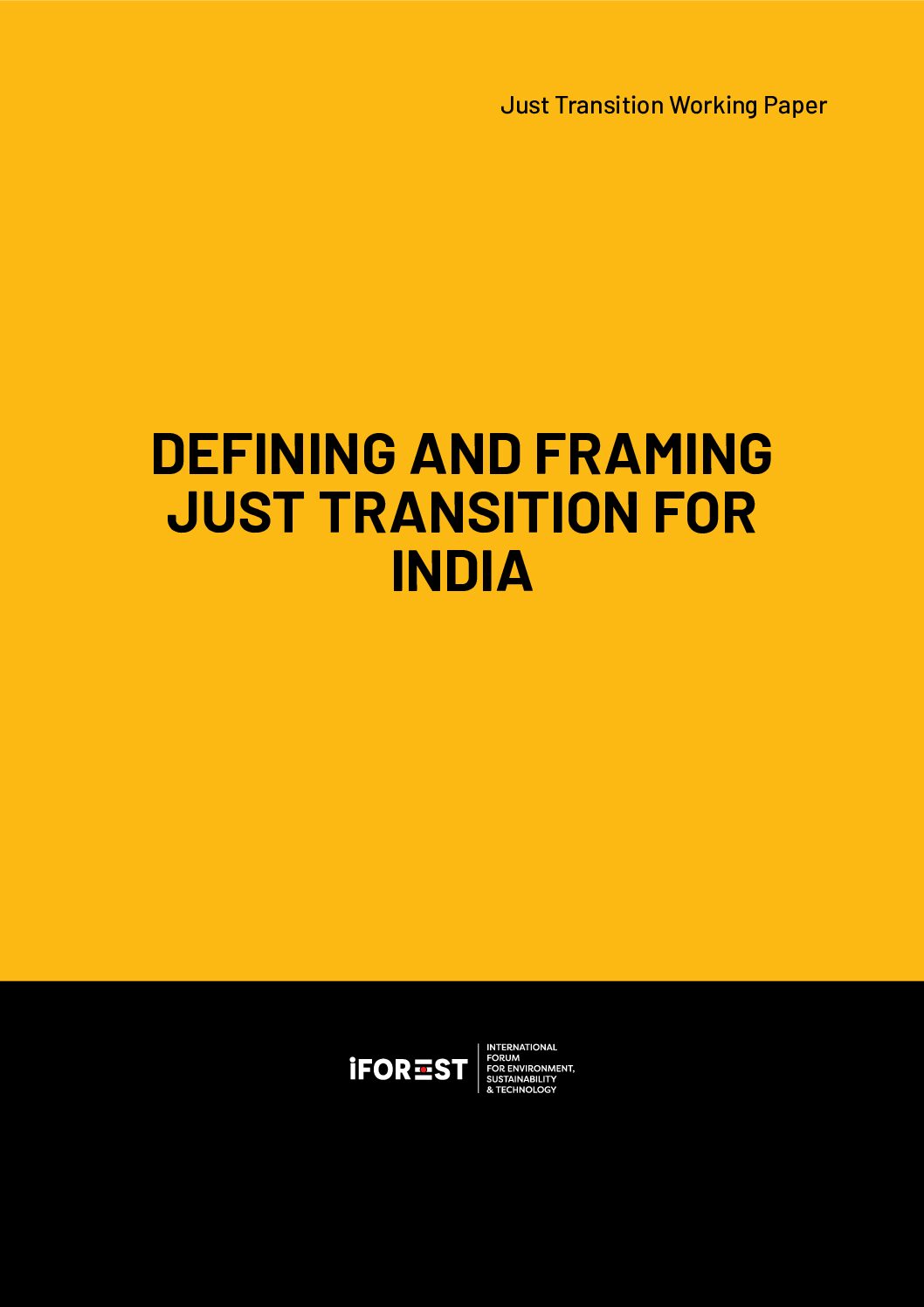 Defining and Framing Just Transition for India
