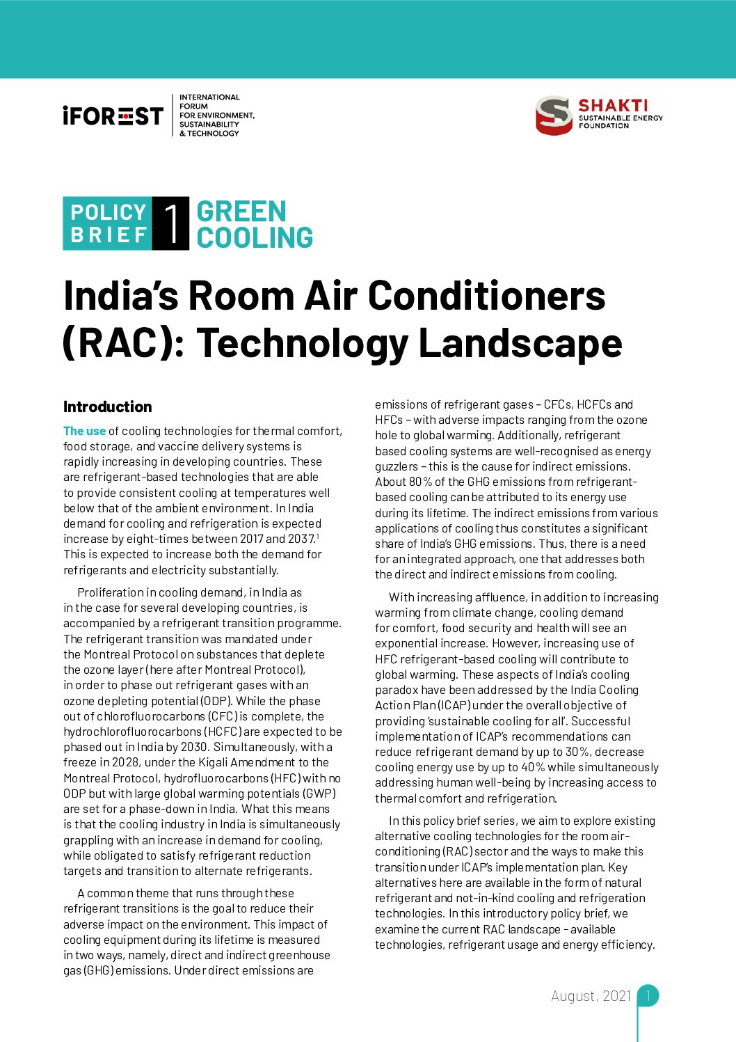 India’s Room Air Conditioners (RAC): Technology Landscape